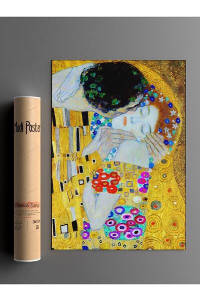Mudi Store Gustav Klimt The Kiss Tablo Sanatsal Ünlü Ressam Poster Çerçevesiz Yüksek Kalite Poster