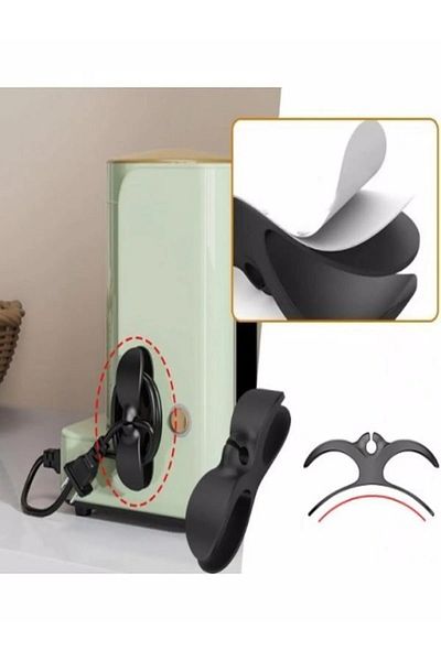Kaşbaşı Home Airfryer Cable Fixer - Adhesive, Multi-Purpose Cable Collector 2 Pieces
