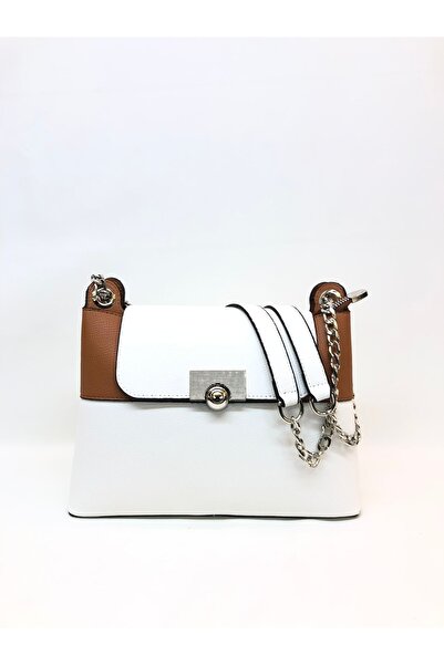 Piedra Біла сумка з плечовою ремінкою, з ланцюжком і кришкою, з великими кишенями, новий сезон