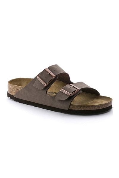 Birkenstock Unisex Arizona Bf Mocha Brown Slippers - Double Buckle Design