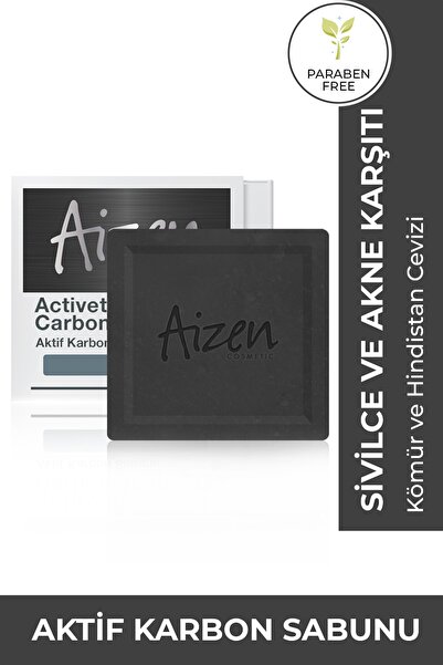 Aizen Aktif Karbon Sabun - Yağlı Ciltlere Özel Akne Oluşumunu Önlemeye Yardım...