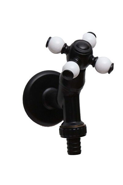 epicsan Robinet de spălat negru cu detaliu de piatră