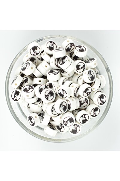 yfhobi 10 Adet - Polimer Fimo Boncuk, Atatürk Silüeti Polimer Kil Boncuk. 1. ...