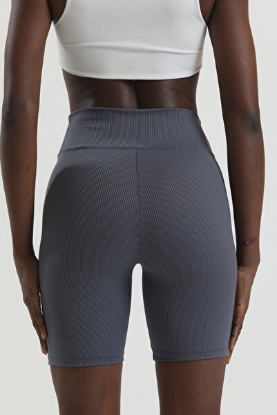 VOSSAX Women's Smoked Ribbed High Waist Recovery Short Shorts Knitted Leggings