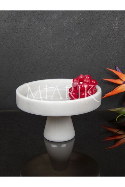 MIARIK DESIGN & DEKORASYON Mermer Ayaklı Servis Sunum Tabağı