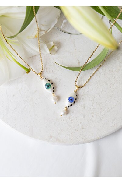 CHARMLUCKY Murano Eye Pearl Necklace