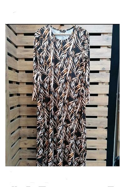 anne moda ankara Καλοκαιρινό μακρυμάνικο φόρεμα σε μεγάλο μέγεθος
