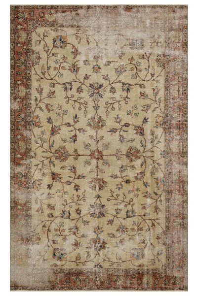 Sempati halı Trendy Vintage Eskitme Patchwork Jüt Kilim Pers Ipek Halı - 147x...