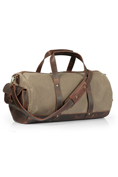 LONDO Hakiki Deri Ve Kanvas Seyahat Çantası – Şık, Dayanıklı Ve Fonksiyonel