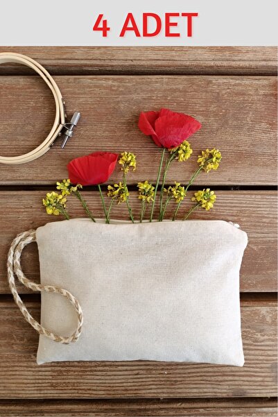 fabricorg Punch'a Uygun Ham Bez Clutch - Cüzdan - El Çantası (20x15 Cm) X 4 Adet