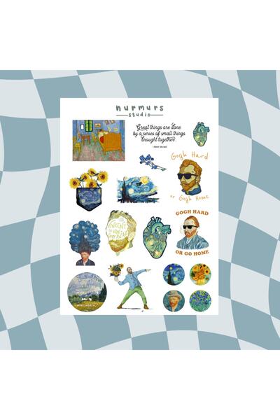 Nurmurs Van Gogh Sticker Seti 2 - Pc Laptop Planner - Ajanda - Bullet Journal...