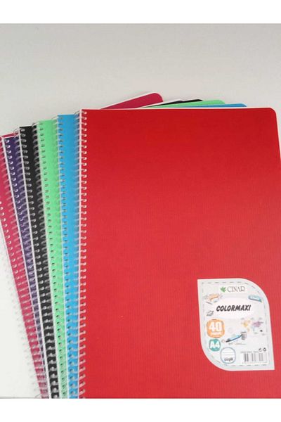 Çınar Color Maxi School Notebook 40 Sheets A4 Size Striped (2 PCS)
