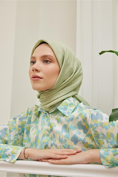 Şalland Plain Silk Viscose Scarf Series Water Green