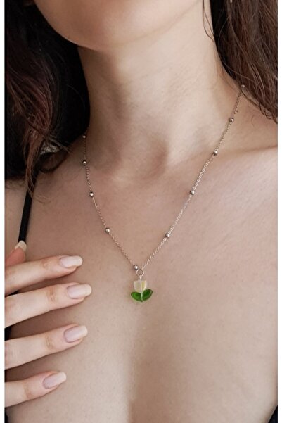 SOUL BY A&B Cam Lale Kolye Çiçek Lale Zarif Şık Kolye