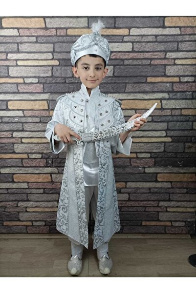 Başak Sünnet Sarayı (4-10 Y25aş ) Beyaz Gümüş Boncuklu Sünnet Kıyafeti