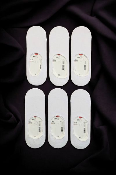 AYMETA TİCARET Men's 6 Pairs Non-Slip Silicone Invisible Ballerina Socks Set
