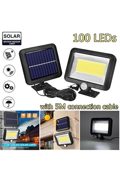 caddeoutlet 108 Cob Led Solar Panel Güneş Enerjili 3 Mod Duvar Lambası Bahçe ...