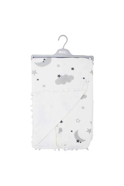 Sebi Bebe 9212 Model Pompom Muslin Blanket - 70X90Cm Double Layer Design