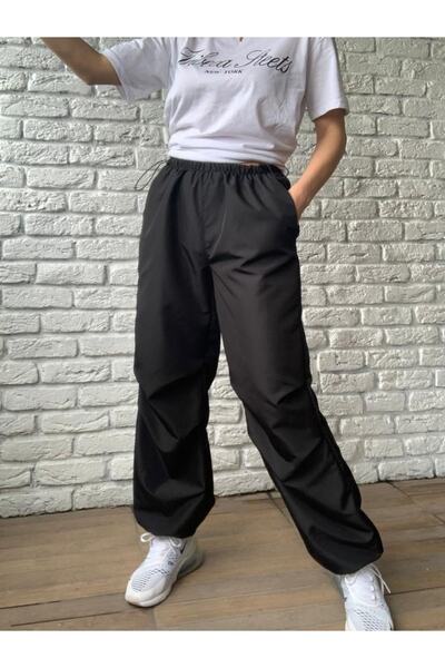 Swet Shop Pantaloni negri cu parașuta