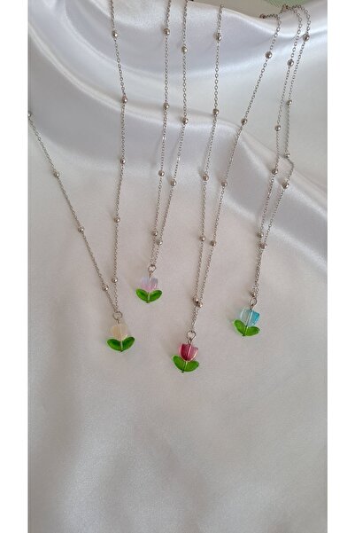 SOUL BY A&B Cam Lale Kolye Çiçek Lale Zarif Şık Kolye