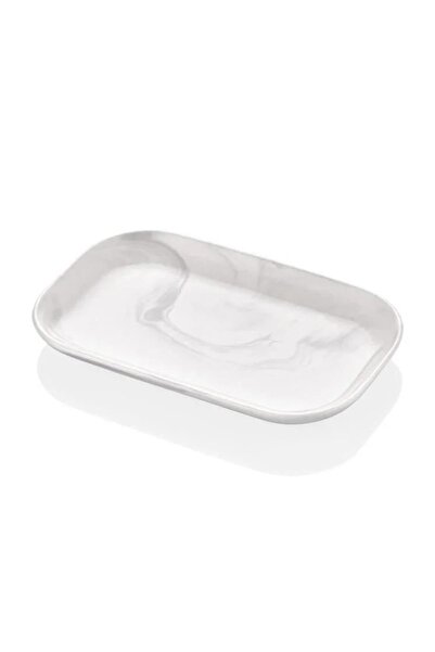 The Mia Taj Mermer Dikdörtgen Sunum/Servis Tabak 18cm
