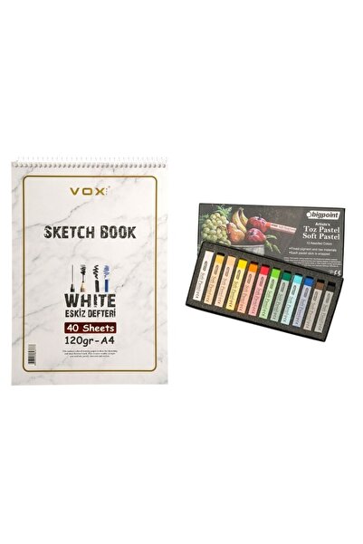 Bigpoint Artists's Toz Soft Pastel Boya Seti 12 Renk Set Ve Vox Art Pastel Bl...