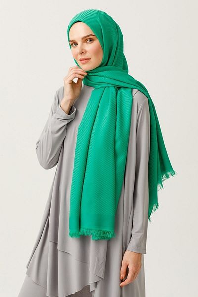 Mooncorn Σάλι ζακάρ από βαμβακερό μοτίβο Benetton Green