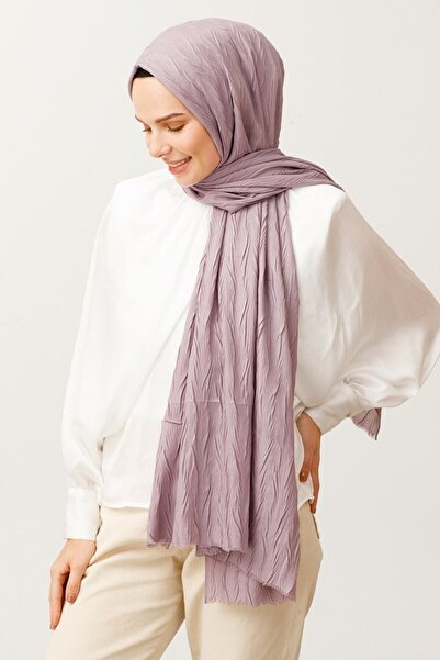 Mooncorn Lavender Gray Pleated Bamboo Shawl