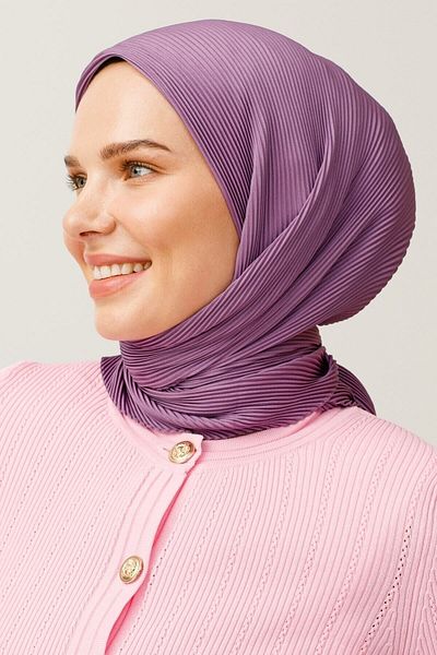 Mooncorn Φουλάρι με πλισέ λεβάντα