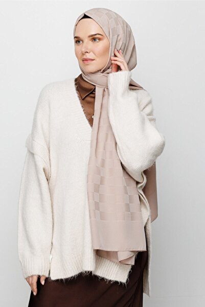 Mooncorn Μπεζ σαλιάρα με μοτίβο μεταξένιο ζακάρ