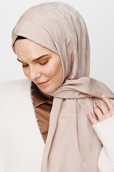 Mooncorn Μπεζ σαλιάρα με μοτίβο μεταξένιο ζακάρ