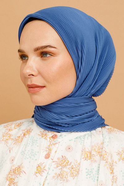 Mooncorn Πλισέ Φουλάρι Indigo