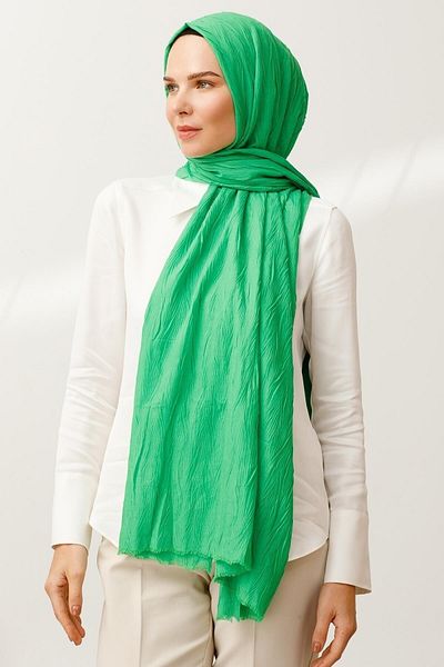 Mooncorn Πράσινο πλισέ μπαμπού σάλι Benetton