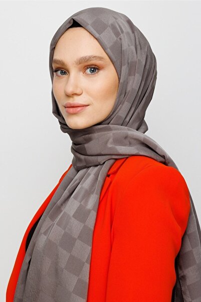 Mooncorn Jacquard Silky Patterned Anthracite Shawl