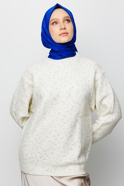 Mooncorn Μεταξένιο ζακάρ σάλι Saks Blue Checkerboard