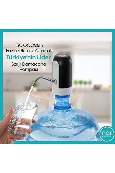 OMAC Kopya - Hızlı Ve Sessiz Damacana Pompası, Usb Şarjlı Ve Otomatik, Dakikada 1.7 Litre Su Çıkışı