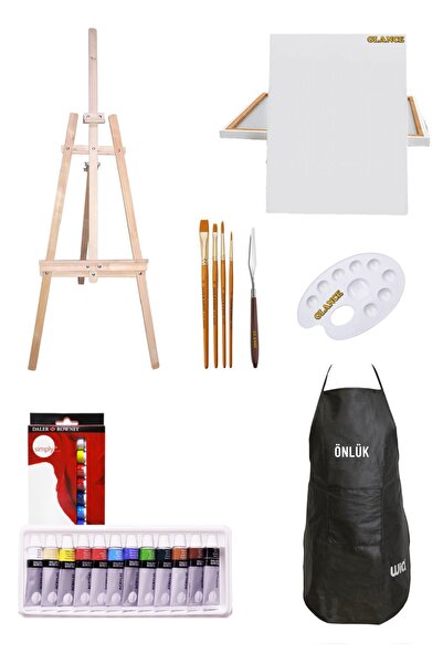 GLANCE Daler Rowney Simply Yağlı Boya 12 Renk X 12 Ml Şövale Seti