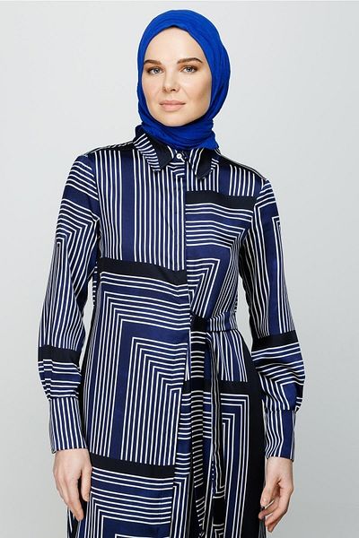 Mooncorn Μπλε πλισέ μαντίλι από μπαμπού Saks
