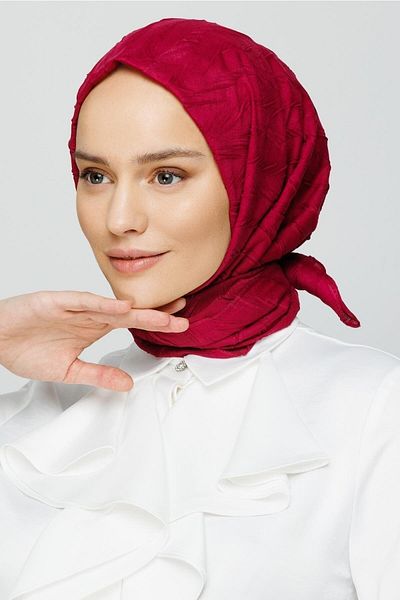 Mooncorn Σάλι μπαμπού με πλισέ ματζέντα