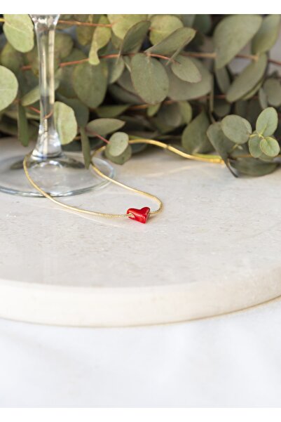 CHARMLUCKY Murano Glass Art Heart Necklace