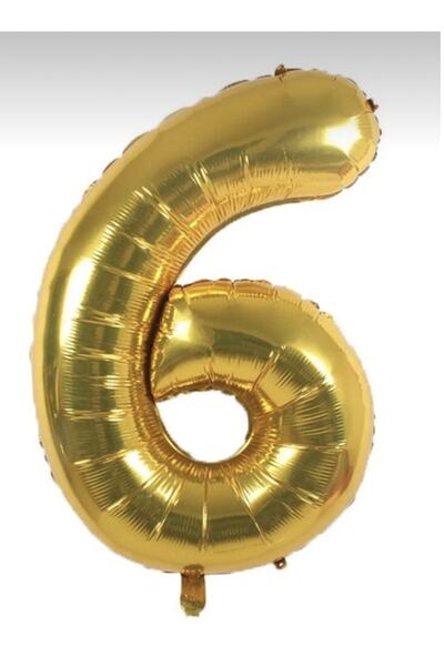 Yogi parti 6 Rakam Gold Balon Helyum Uyumlu 34 Inch 76 Cm Normal Şişim Veya Uçan