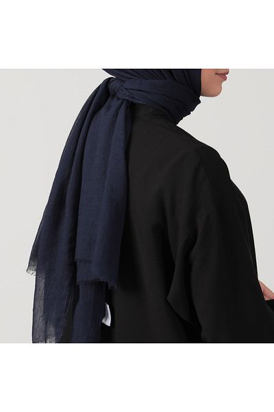 ipekistanbul Εξαιρετικά λεπτό βαμβακερό σάλι - Navy Blue