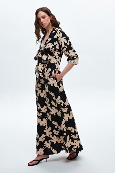 adL Desenli Uzun Kloş Etek