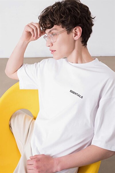 Machetta Бавовняна футболка з принтом Essentials з великою горловиною для екіпажу