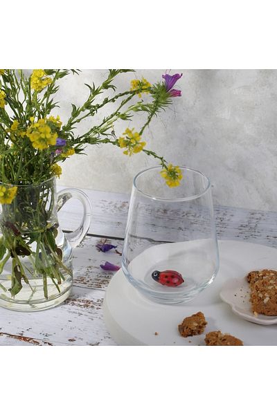 ADAMODART كوب ماء على شكل خنفساء زجاجية - فردي