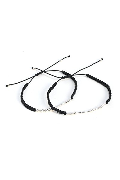 Bommsstore Mors Alfabeli Örgülü Gümüş Çift Bilekliği (2 Adet)-gümüş - Gümüş -...