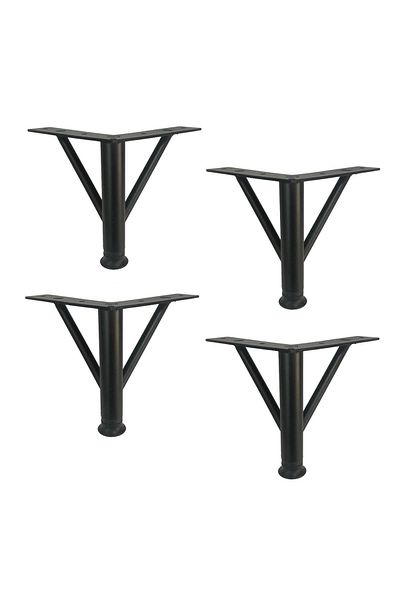EYM 4 Bucăți Ac de păr Metal 15 Cm Negru Mat Mobilier Picior Scaun