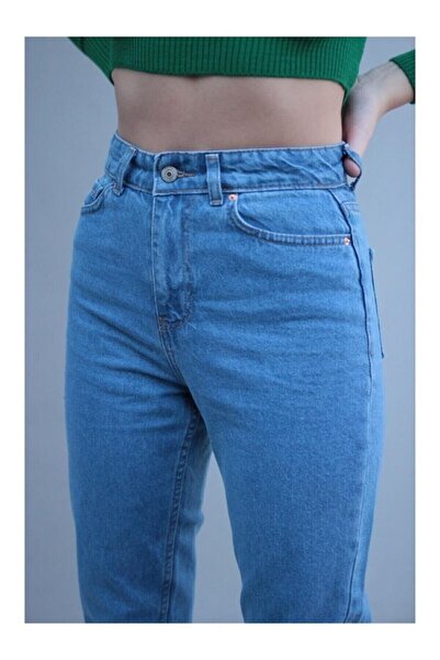 Geppetto Stella Blue Lycra Mom Jean Trousers