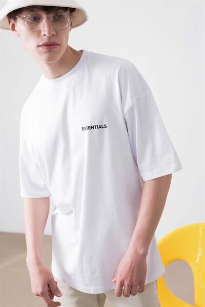 Keywest Essentials Μικρό λογότυπο με στάμπα βαμβακερό μπλουζάκι με λαιμόκοψη