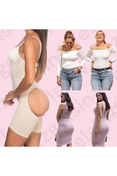 Tezzgelsin Women's Hip Enhancer Lifting Open Butt Seamless High Waist Corset